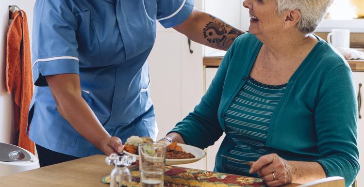 person receiving healthcare at home