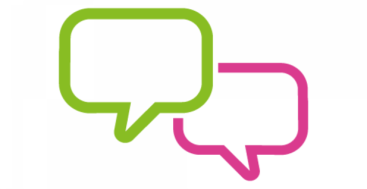 Graphic of two speech bubbles
