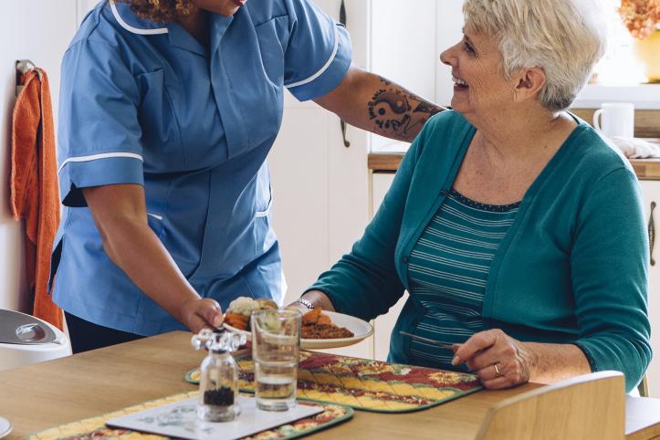 person receiving healthcare at home