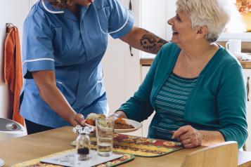 person receiving healthcare at home