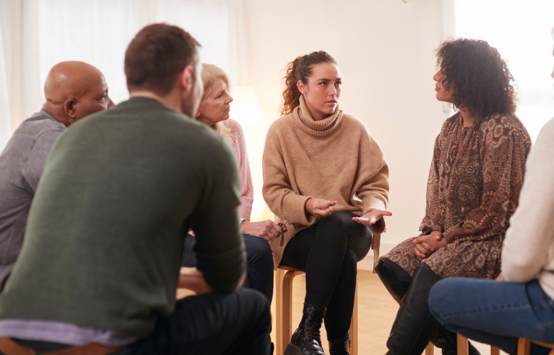 People sitting in a circle