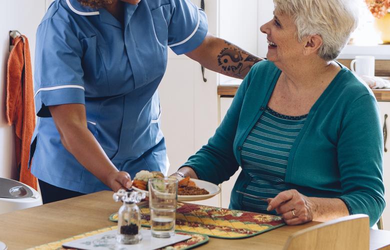 person receiving healthcare at home