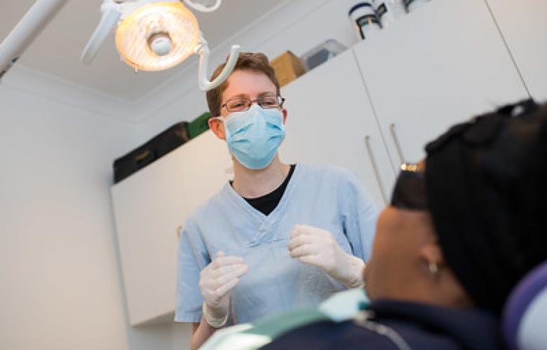 Dentist with mask