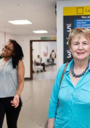 Woman in hospital outpatients